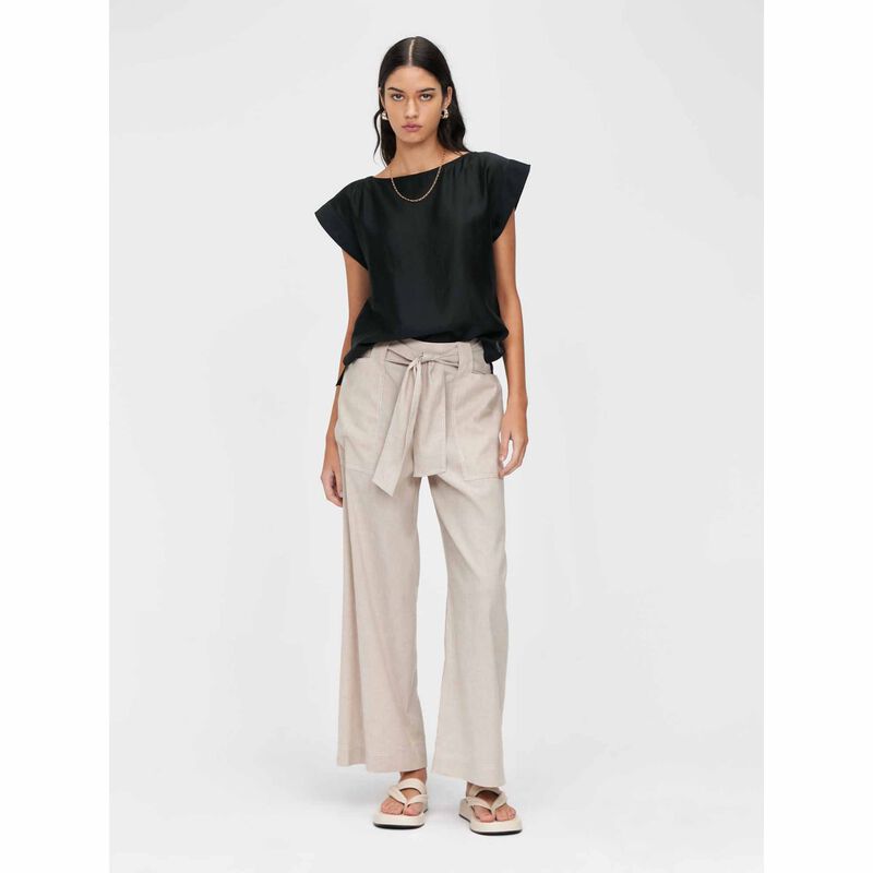 Veronika Maine Light Tencel Boat Neck Top image number 7